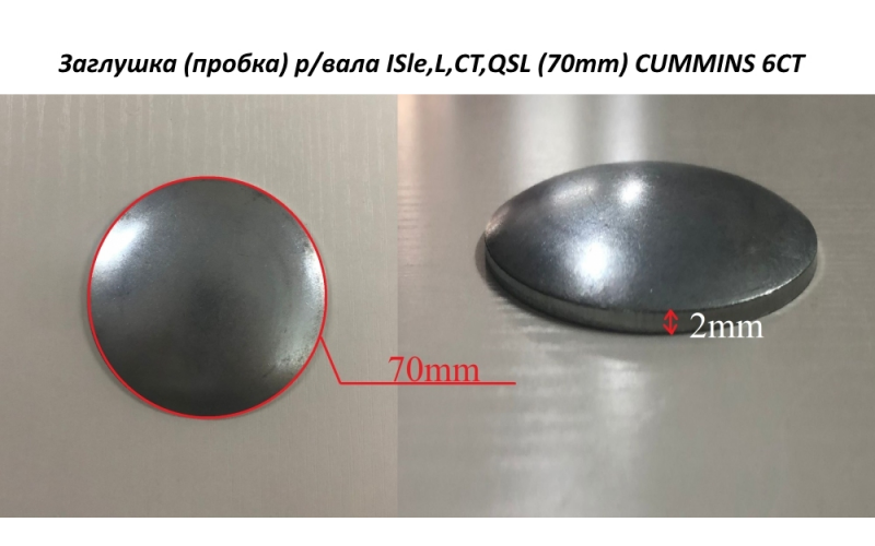 Заглушка (пробка) р/вала ISle,L,CT,QSL (70mm) CUMMINS 6СТ 3901969 C5470854