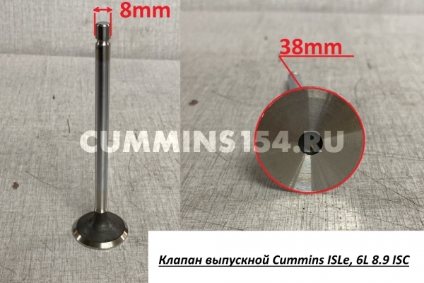 Клапан выпускной Cummins ISLe, 6L 8.9 ISC C5411369 3942589/ 4981795/ 3969637