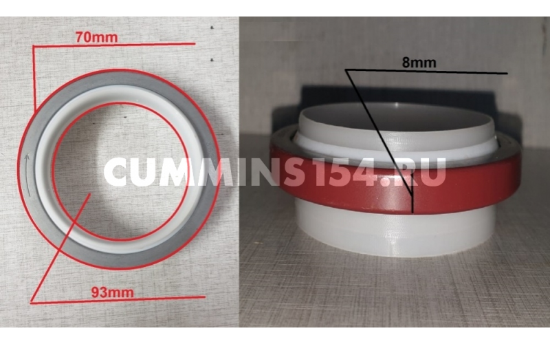 Сальник коленвала передний Cummins ISLe, L, QSL оригинал C5407889 3968562/ 3921927/ 3353977/ 4025270